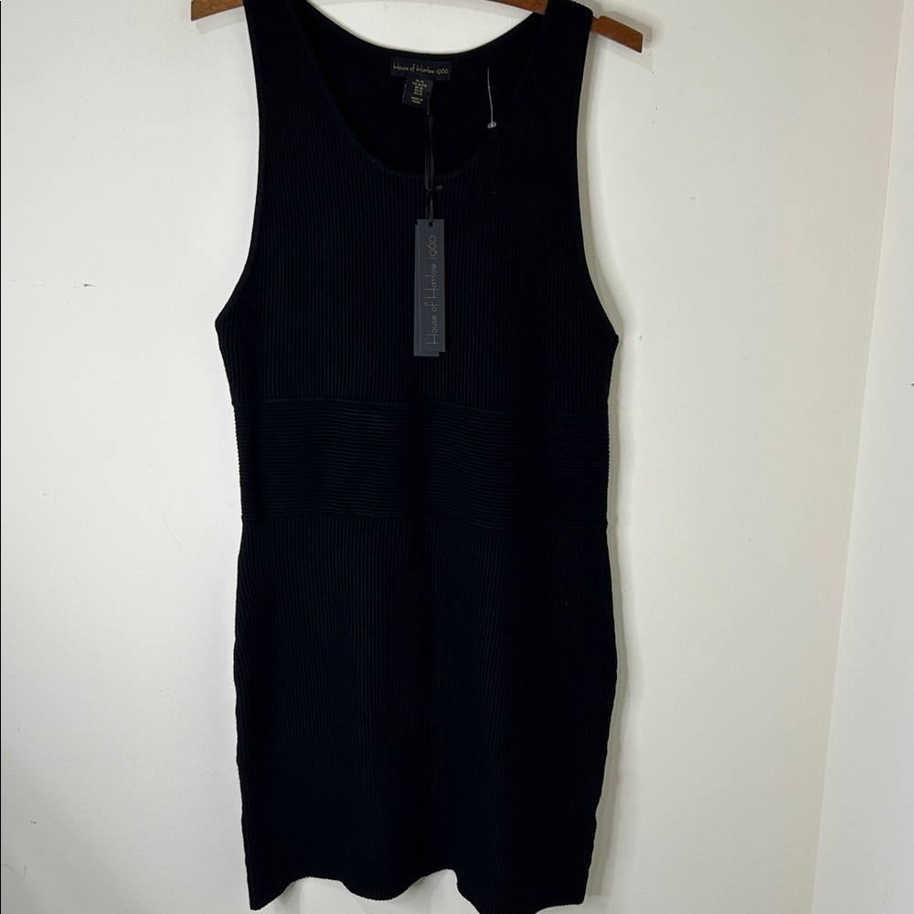 NWT House of Harlow 1960 Black Ribbed Knit Tank Dress Size XL - Picture 15 of 15
